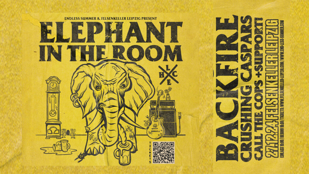 Arena Ticket | ELEPHANT IN THE ROOM- Leipzig - Felsenkeller 27.12.2024 20:00 Uhr | 2024 12 27 Elephant in the room