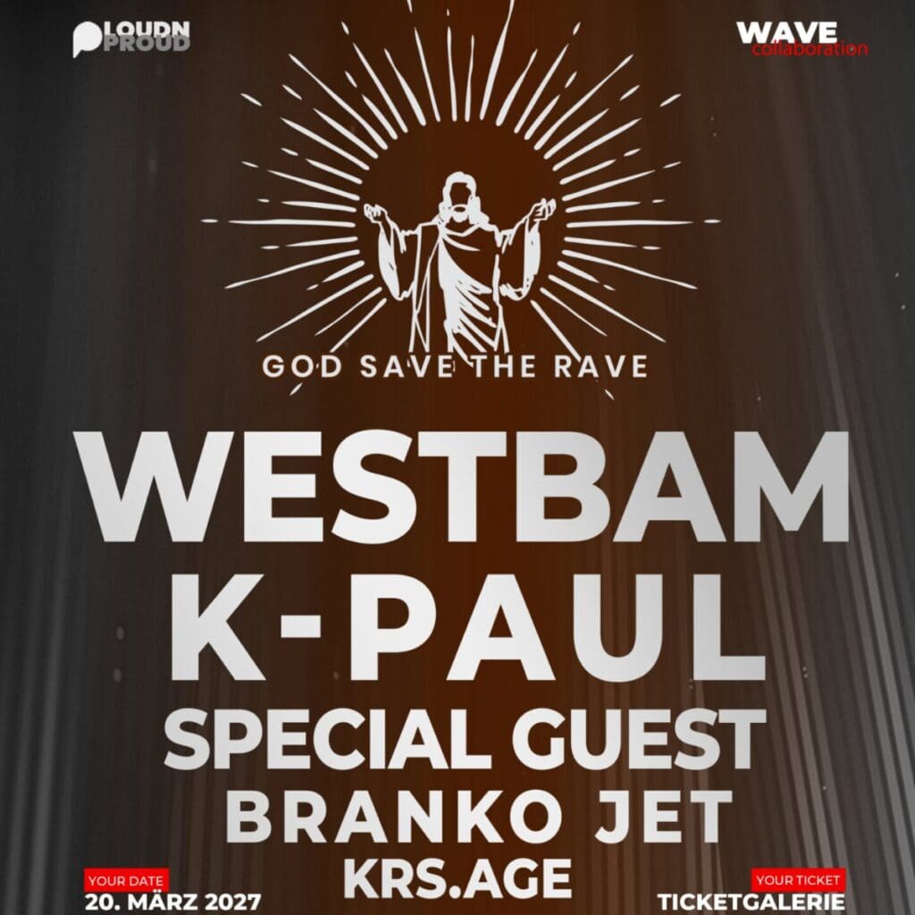 WESTBAM – God save the Rave - Halle - Capitol - 20.03.2027 22:00 Uhr 9 Arena Ticket | WESTBAM – God save the Rave - Halle - Capitol - 20.03.2027 22:00 Uhr | 2027 03 20 Westbam scaled 1x1 20260806114710
