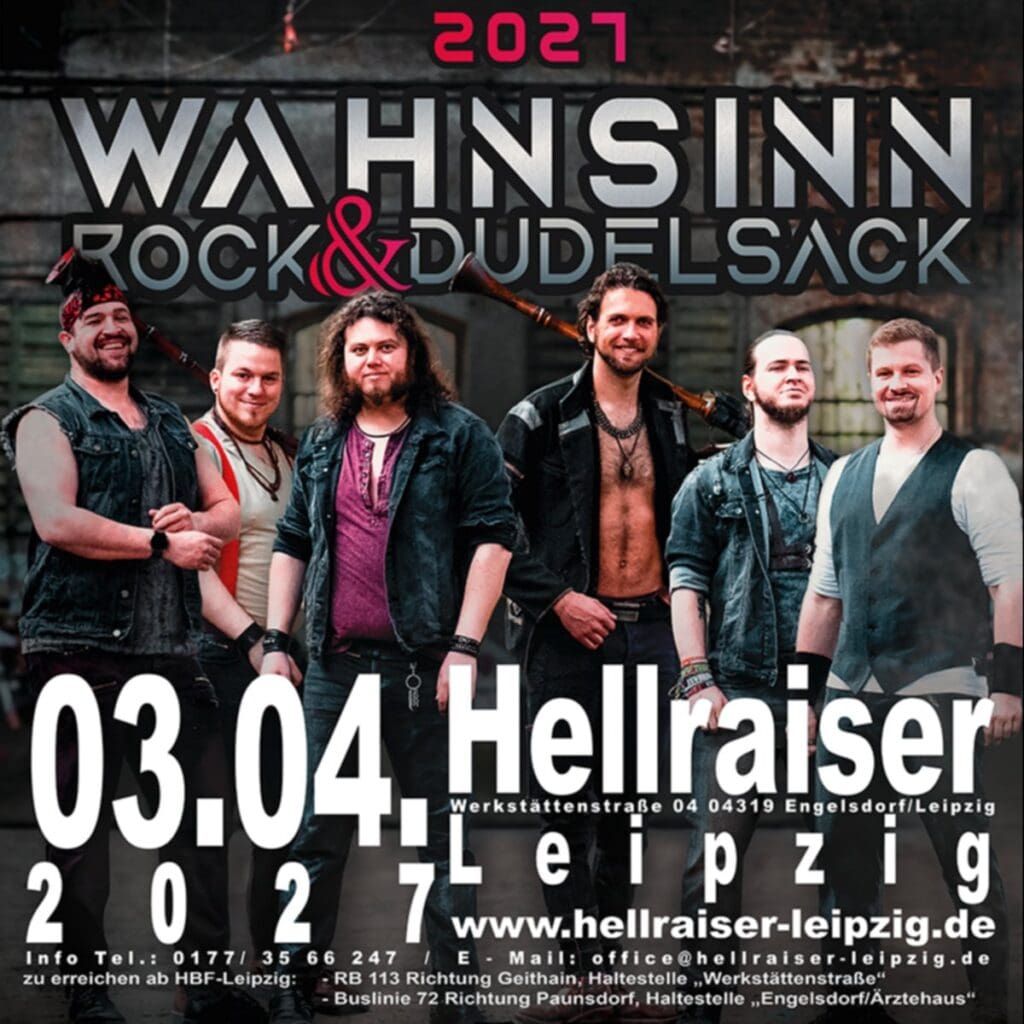 HAGGEFUGG - Wahnsinn, Rock & Dudelsack Tour 2027 - Leipzig Hellraiser 03.04.2027 20:00 Uhr 6 Arena Ticket | HAGGEFUGG - Wahnsinn, Rock & Dudelsack Tour 2027 - Leipzig Hellraiser 03.04.2027 20:00 Uhr | 2027 04 03 Haggefugg 1x1 20260815124944