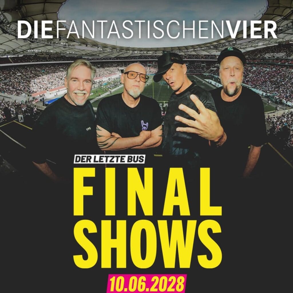 Die Fantastischen Vier - Der letzte Bus Final Shows 2028 Red Bull Arena 10.06.2028 19:30 Uhr 4 Arena Ticket | Die Fantastischen Vier - Der letzte Bus Final Shows 2028 Red Bull Arena 10.06.2028 19:30 Uhr | 2028 06 10 Fanta4 Stadion28 Leipzig Post 4x5 1x1 20261002083744